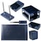 Dacasso Navy Blue Bonded Leather 9-Piece Desk Set DF-5009 - alternate 2